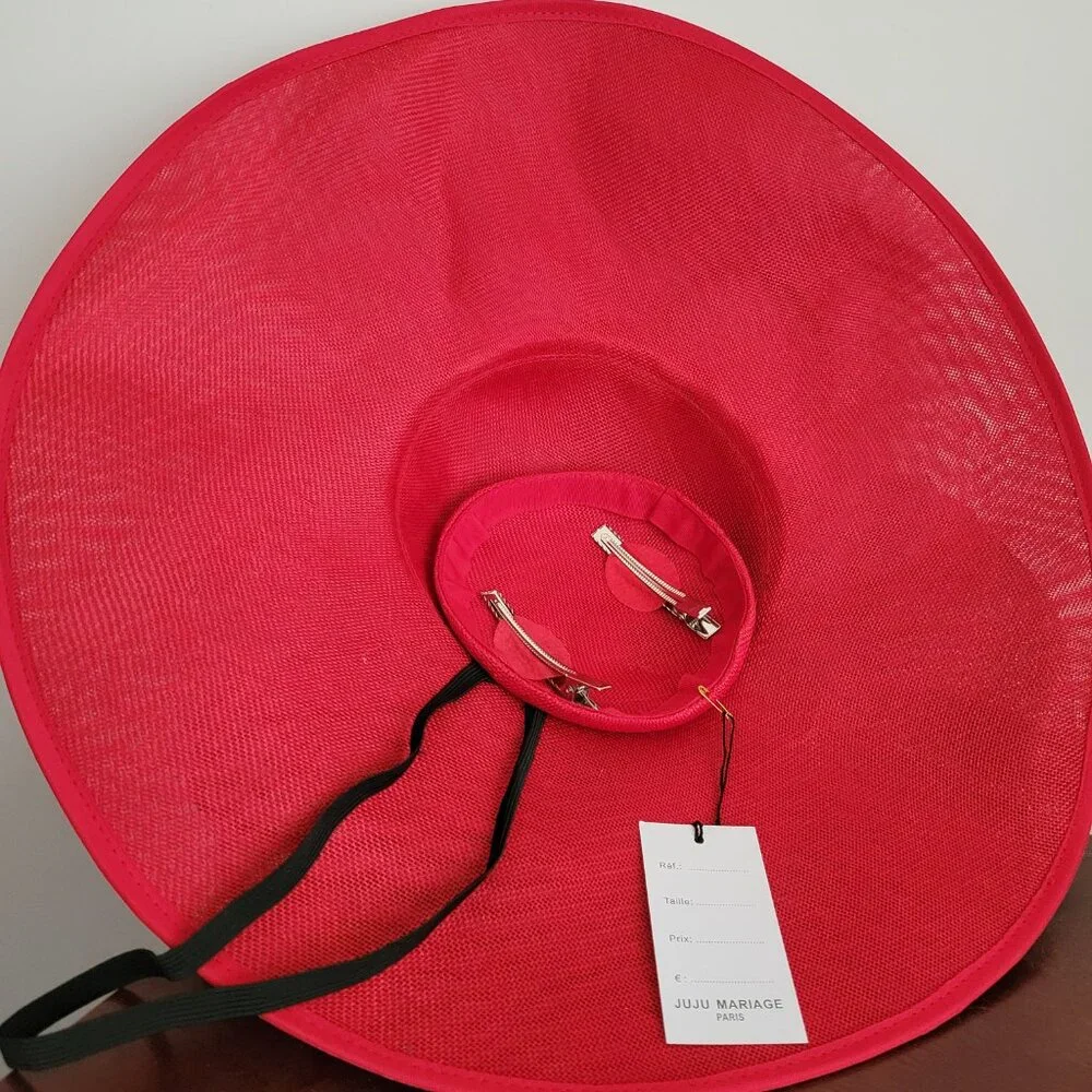 Paris Hand-Made Large Brim Ruffle Organza Hat | Elegant Royal Ascot Derby Hat - Picture 7 of 10